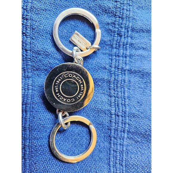 Coach Authentic 1941 Multicolor Stripe Turnlock 2-n-1 Valet Keychain NWOT - Picture 7 of 9